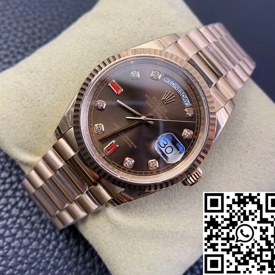 Gold 118235 EW Factory Rolex Rose Day Date 1007